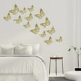 thumbnail image 1 of Wall Stickers Metal Texture 3D Stereoscopic Hollow Simulation Butterfly Wall Stickers 12 Pcs,Gold Home Wall Stickers, 1 of 1