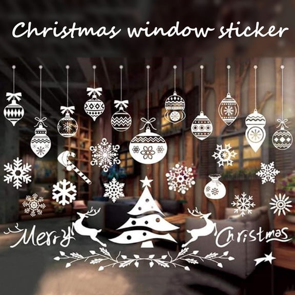 Wall Decor Sticker,Christmas Snowflakes Window Clings Decals Winter Decorations Party Supplies