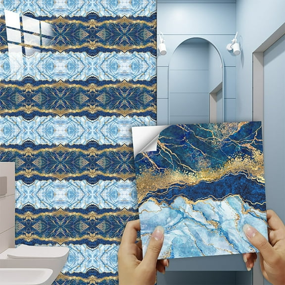 Wall Stickers Peel And Stick Kitchen Backsplash Self Adhesive Waterproof Tile Stickers Retro Wall Decals For Home Bathroom Laundry Room Decor 10Pc, Home Wall Stickers