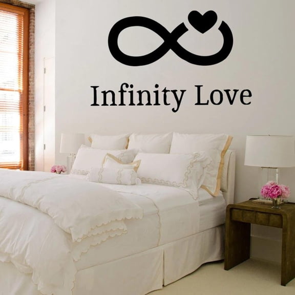 Wall Stickers Quotes Bedroom Romantic Heart Wall Decal Vinyl Decors Living Room Decoration Infinity Love Pattern Removble 42x66cm
