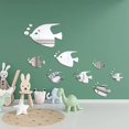 thumbnail image 1 of Wall Stickers Sea Animals Fishes Theme Waterproof Acrylic Mirror Wall Decor Stickers Removable Dog Diy Sticky Mural Stickers Decals For Living Room Kid Baby Bedroom Bathroom,Silver Home Wall Sticker, 1 of 4