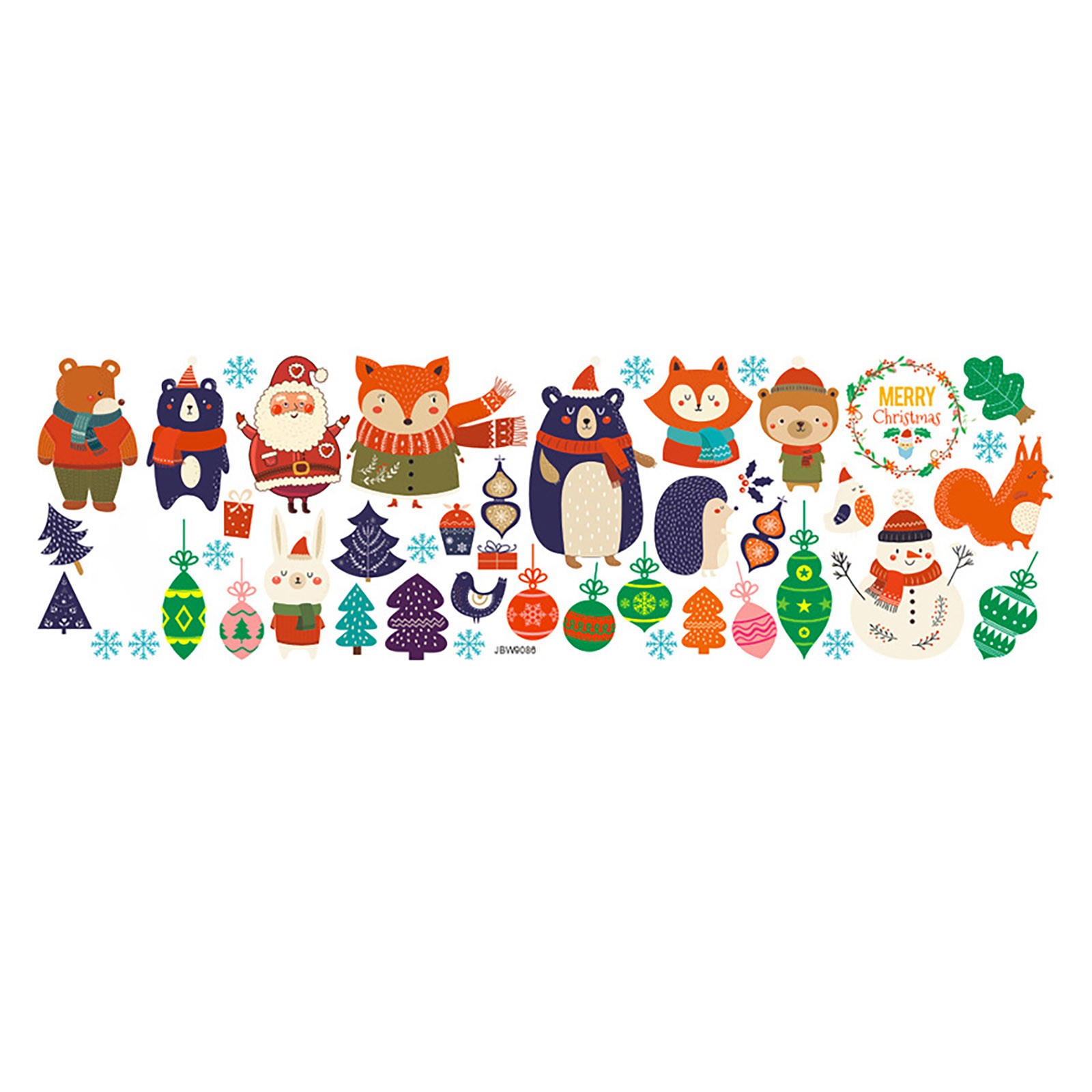 Wall Stickers Verse Christmas Window Stickers Snowflakes Santa Window