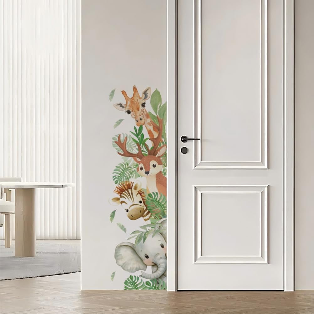 Wall Stickers Watercolor Forest Animals Peel and Stick Wall Decals 2 Sheets Removable Art Decor for Bedroom Nursery Playroom Bathroom Office Decoration