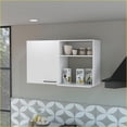 thumbnail image 1 of Wall Mounted Storage Cabinet, 2 Door Stackable with 2 Side Shelves | White | Engineered Wood, 1 of 10