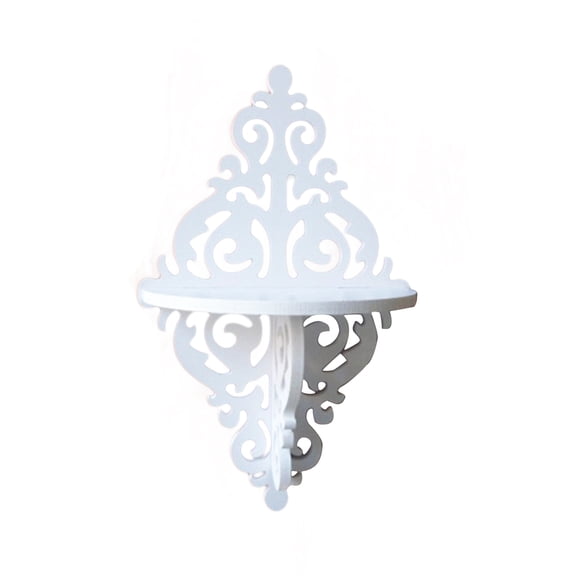 Clispeed Beautiful Storage Rack Wall Mount White for Home and Office Modern Elegant Display