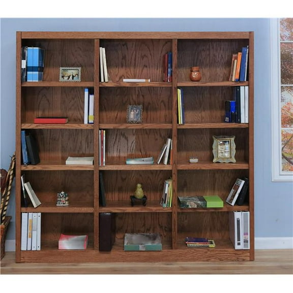 Wall Storage Unit Bookcase - Dry Oak Finish