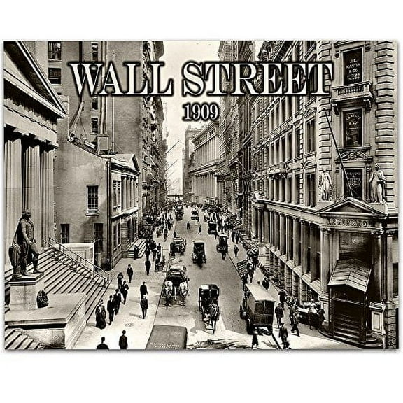 Wall Street 1909-11x14 Unframed Art Print - Great Gift for Financial Planners and Brokers