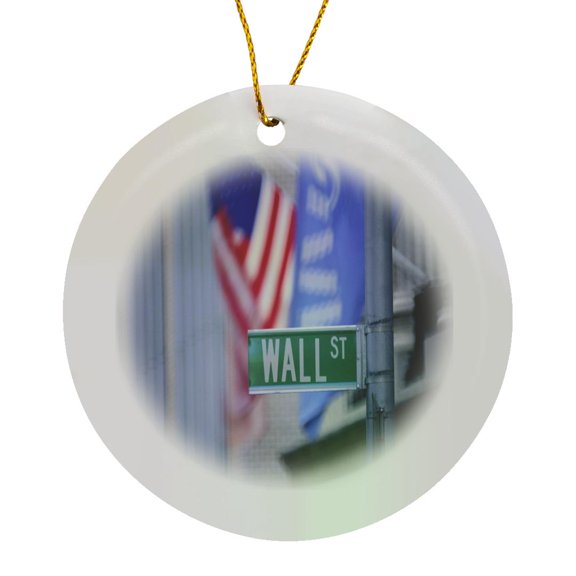 3drose, Wall Street, Circle Porcelain Ornament