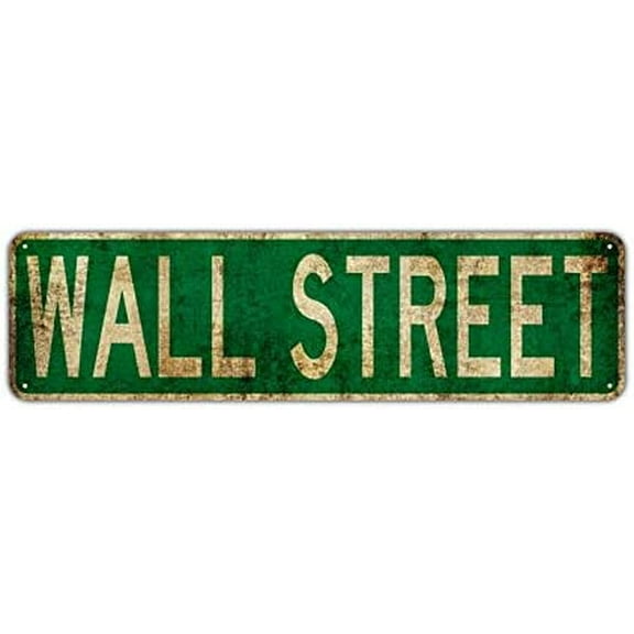 Wall Street Sign - City Country Road Wall Gift Tin Sign 4x16 inches