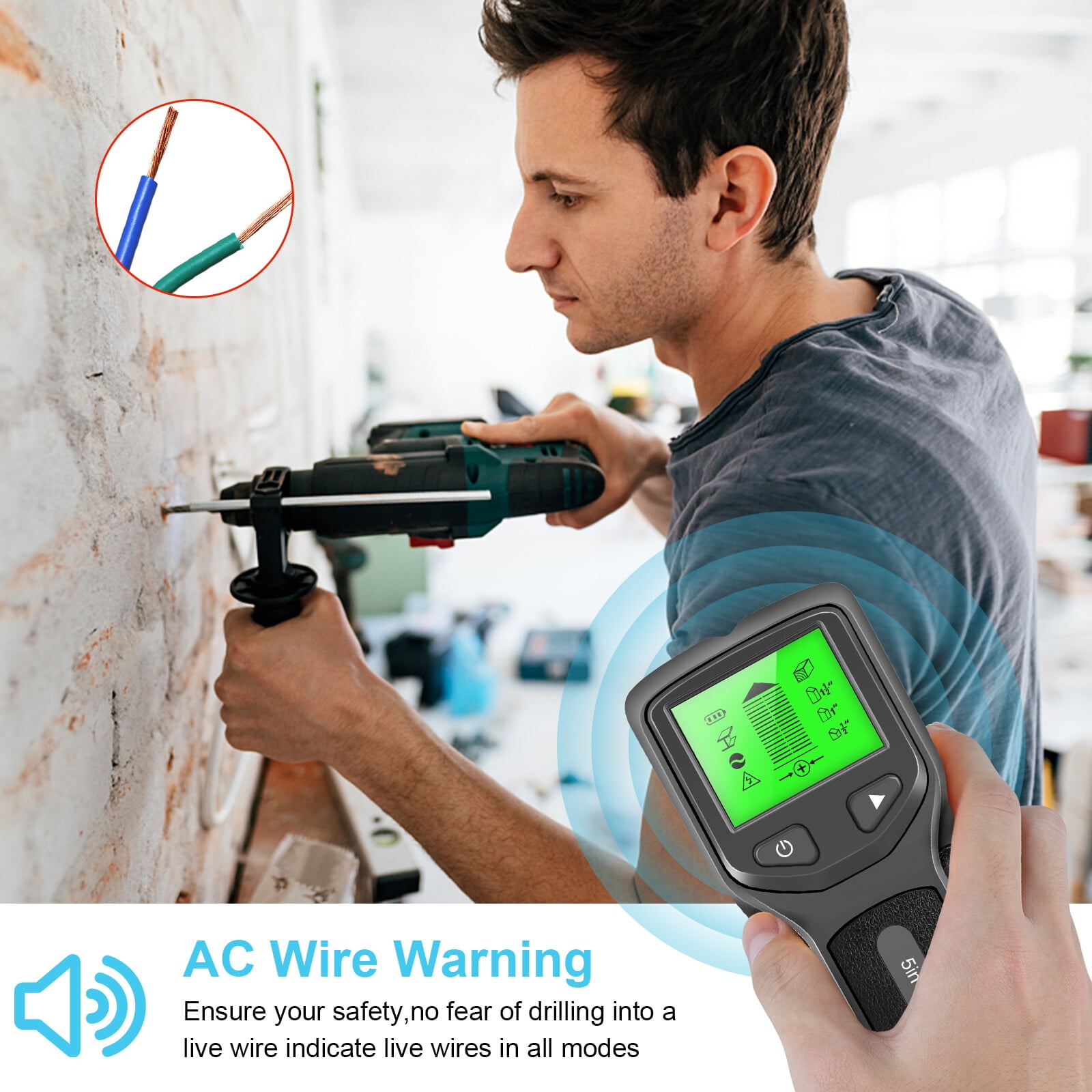 Wall Stud Detector Stud Finder Wall Scanner 5 in 1 Electronic Stud
