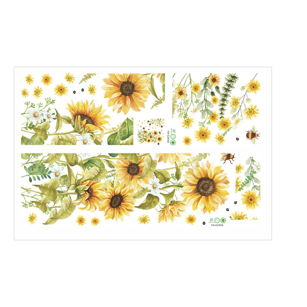 Wall Sunflower Stickers Decals Sticker Decal Sunflowers Wallpaper Art