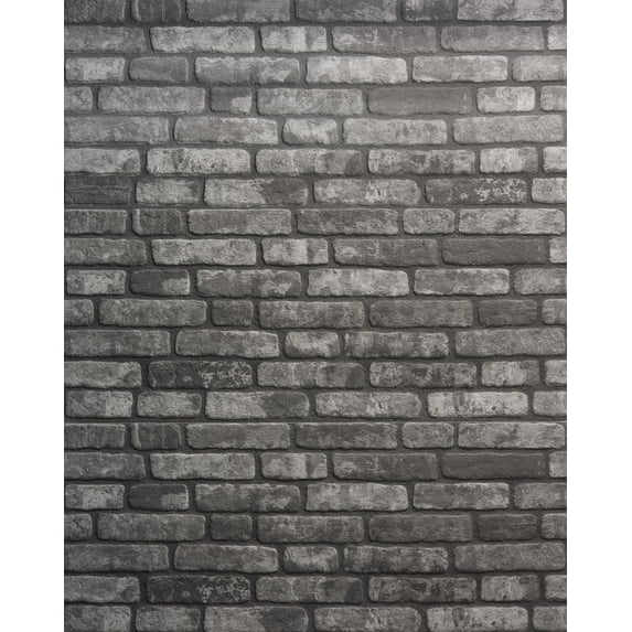 Wall!Supply 0.79 in. x 19.69 in. x 47.24 in. UltraLight Faux Brick Anthracite HD Printed Jointless Common Plank (4-Pack)