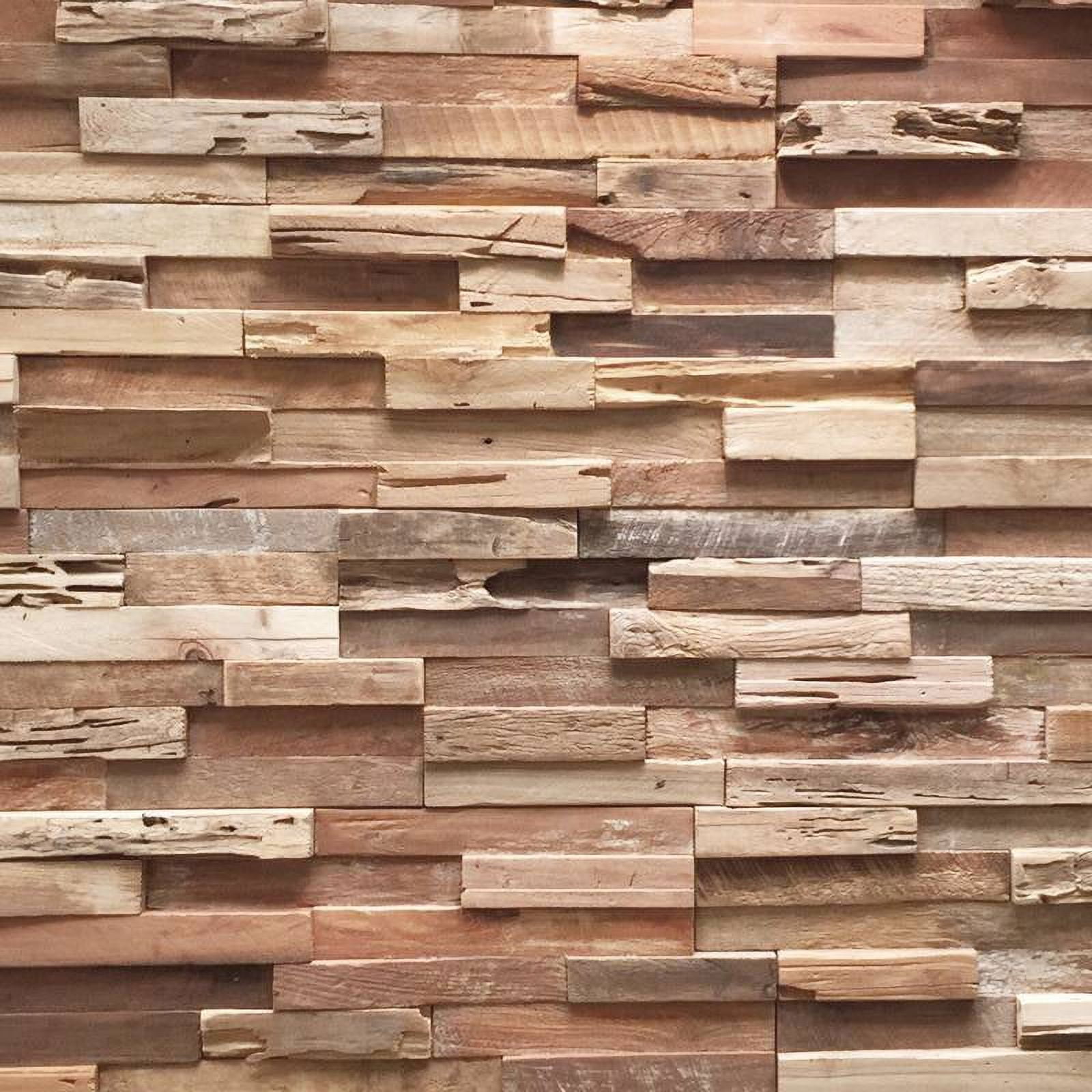 Teak Embossed Interlocking Wood Wall Panels