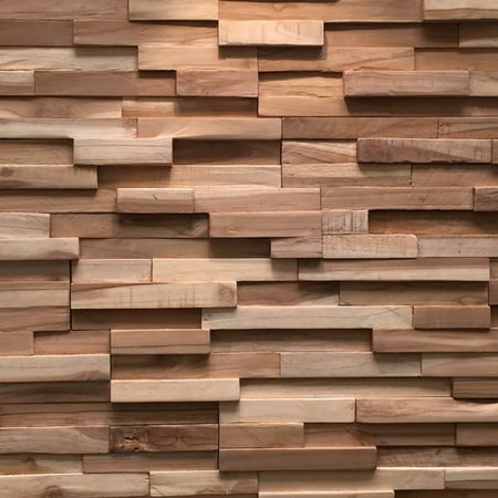 Wall!Supply 0.79 in. x 7.09 in. x 19.49 in. UltraWood Teak Firenze Jointless Common Plank (10-Pack)