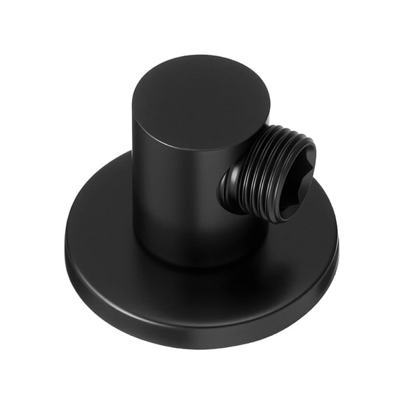 Wall Supply Elbow 1/2 Inch, Matte Black - Solid Brass Wall Union for Shower, Tapered NPT Female Inlet, Round Flange, Bathroom & Kitchen Fittings