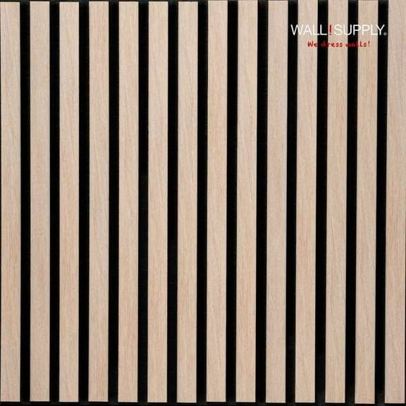 Wall!Supply UltrAcoustic Eco Tile in Natural Oak - 3D Acoustic Polystyrene Wall Panels - Easy DIY Installation Natural Oak Wood Look Finish - Set of 6 Panels (10.87 sq ft)