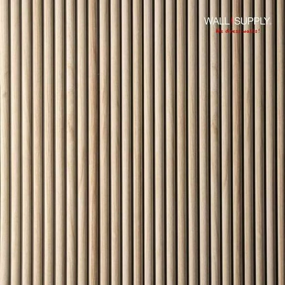 Wall!Supply Ultralight Linari Round Natural HD Printed Wall Panel - 3D EPS Foam Wall Panels - Easy DIY Installation - Natural Wood Look Finish - Set of 4 Panels (24.97 sq ft)