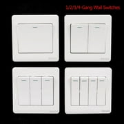 Wall Switch 1/2/3/4 Gang 1Way Button Wall Light Switch On / Off Push Button