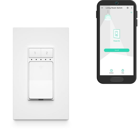 Wall Switch,YoLink 1/4 Mile Super Long Range Smart Light Switch Single Pole 10A In-Wall Switch Compatible with Alexa Google Assistant Home IFTTT, ETL Listed, Neutral Wire Needed, YoLink Hub Required