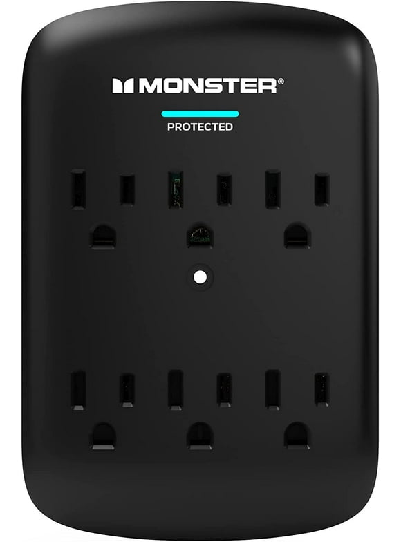 Wall Tap Plug 6-Outlet Extender with Outlet Surge Protector for Home, Travel, Office, Home Appliances, Computers, and Smart Phone Devices – 300J and ETL Listed