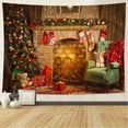 thumbnail image 1 of Wall Tapestry Christmas Colorful Tapestry Backdrop, Xmas Santa Claus, Reindeer, Tree and Fire Place for The Living Room Background Wall Hanging for Party Home Christmas Wall Decor, 1 of 4