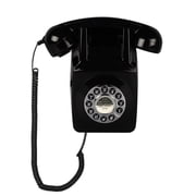 Wall Telephone, Corded Landline Phone for Home, Wall Mounted Retro Telephone, 1960s Old Fashion Antique Phones, Single Line Analog Trimline Phone with Loud Ringer for Seniors Black