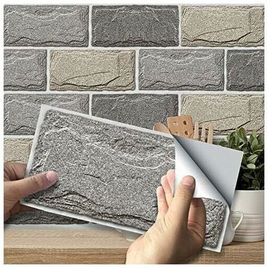 Wall Tile Stickers, Self-Adhesive Waterproof Wall Tile Transfers DIY 3D ...