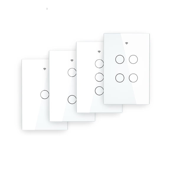 Wall Touch Smart Light Switch With Neutral/No Neutral,No Capacitor Smart 2/3 Way Control compatible