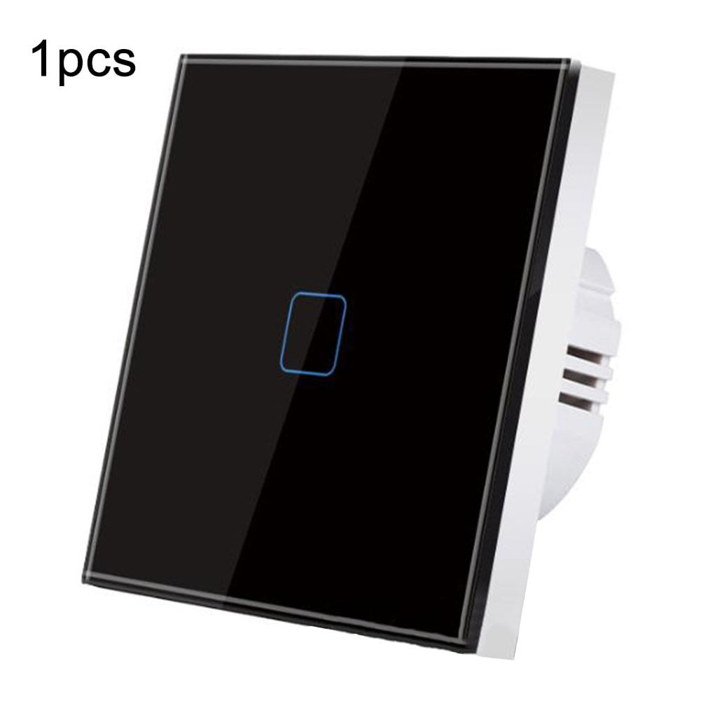 Wall Touch Switch 220V Eu Crystal Glass Panel 1/2Gang 1 Way Light