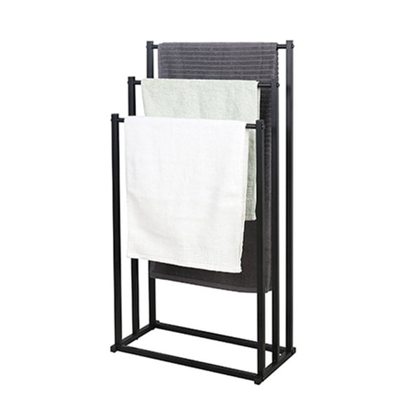 Wall Towel Rack for Rolled Towels,Upgrade Towel Racks for Bathroom Wall Mounted,Bathroom Bar Towel Storage,Black