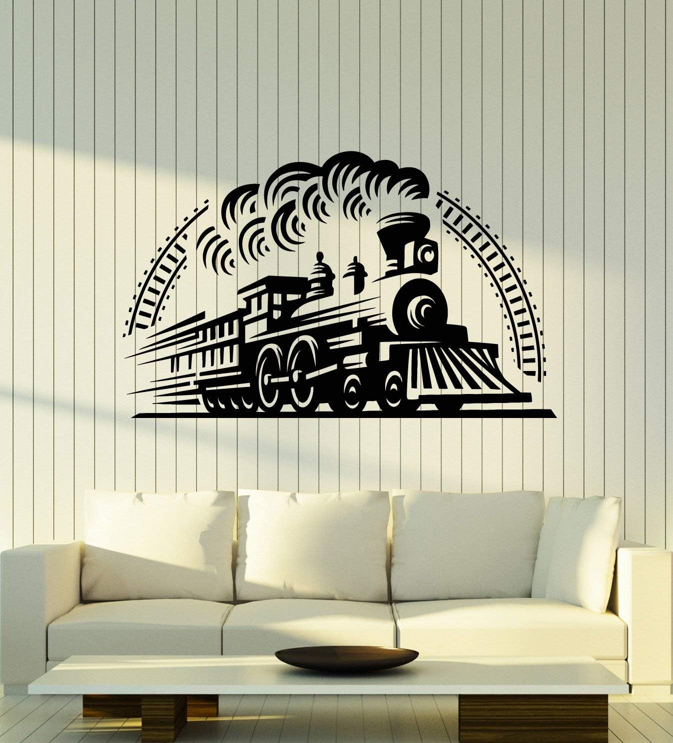 Wall Train Rails Railway Locomotive Transport Stickers Mural Large ...