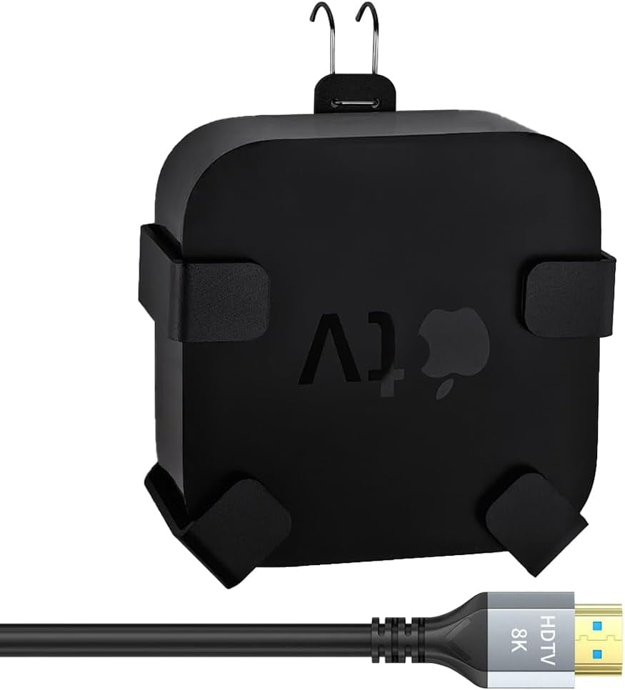 Wall/Under Desk/Back of TV Mount Compatible with All Apple TV