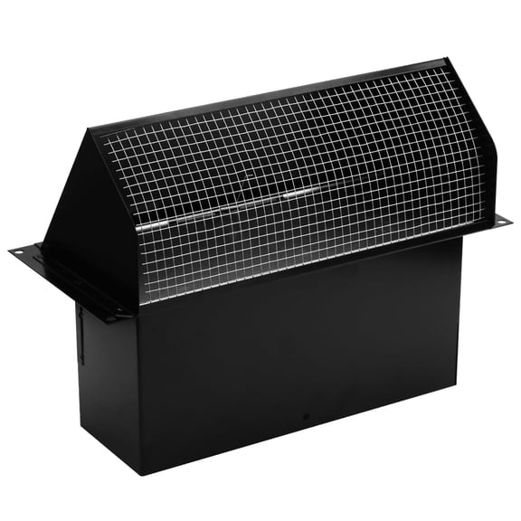 Wall Vent Cap 3-1/4" X 10" Black Kitchen Bathroom RV Exterior Duct Ventilation