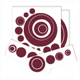 thumbnail image 1 of Wall Vinyl Sticker Decal Circles, Rings, Dots 25+pc 11in Large Home Decor, Burgundy, 1 of 4