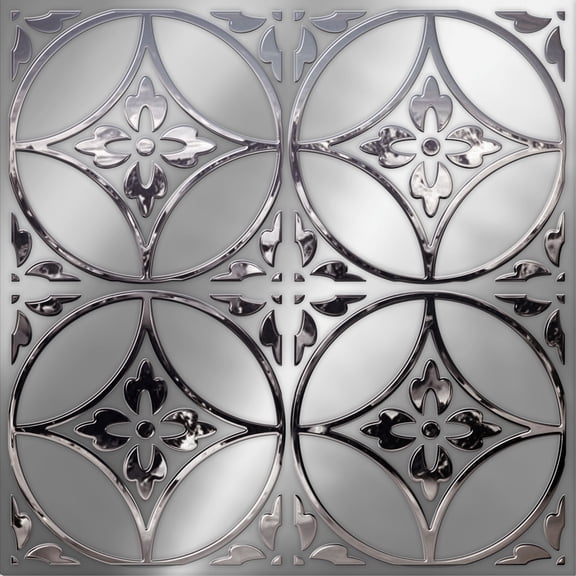 Main Street 24-Pack of 8"x8" Wallpaper Tiles Peel and Stick in Floral Circle Design for Kitchen Backsplash, Home Decor and DIY Projects