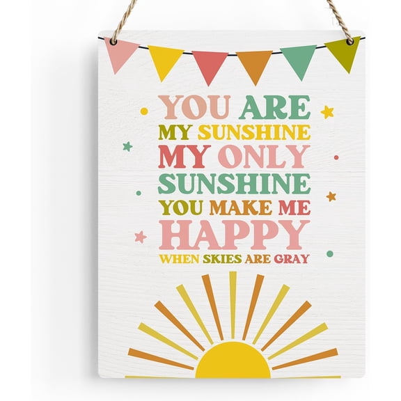 Wall You Are My Sunshine Quote Wooden Hanging Sign 8" x 10" Wooden Plaque Decor Wall Decor