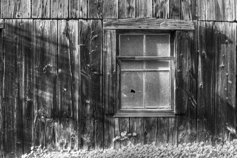 Wall and window of an old wooden building Iron Hill Quebec Canada Canvas Art - David Chapman Design Pics (38 x 24)