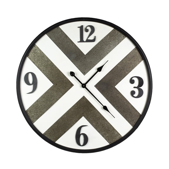 Modern Industrial Metal Wall Clock by Peterson Housewares  Artwares