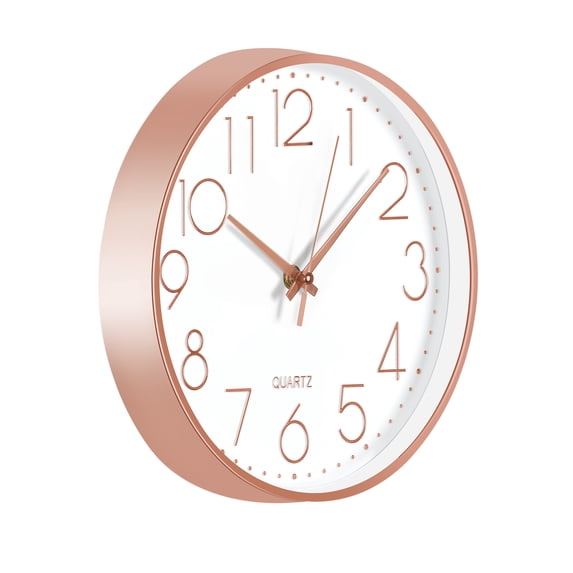 Wall clock Plastic Silent Suitable for decoration 10in Rose Gold