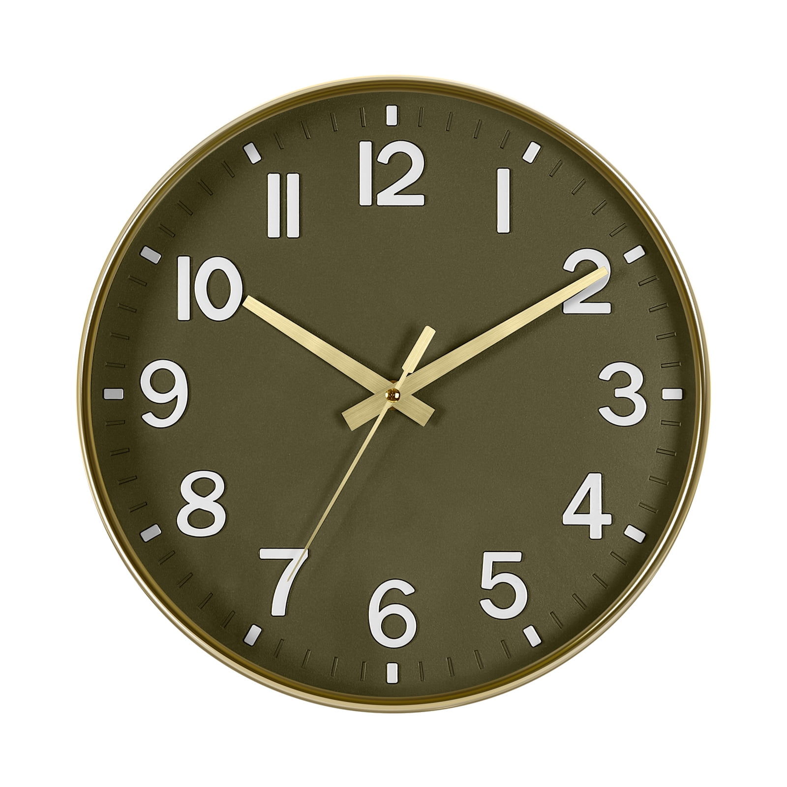 Wall clock Plastic Silent Suitable for decoration 12in Olive Green