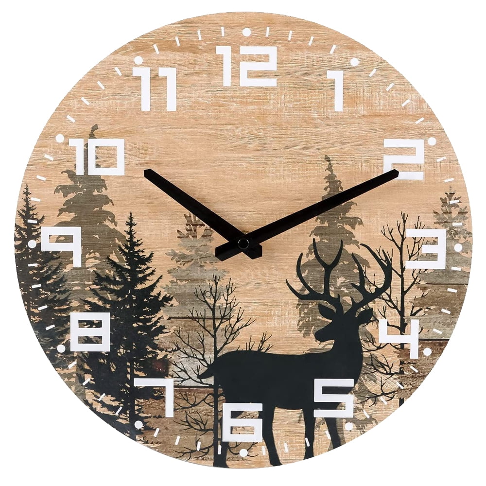 Clock Sencery Wall clock digital creative clock living room silent beach scenery wall ...