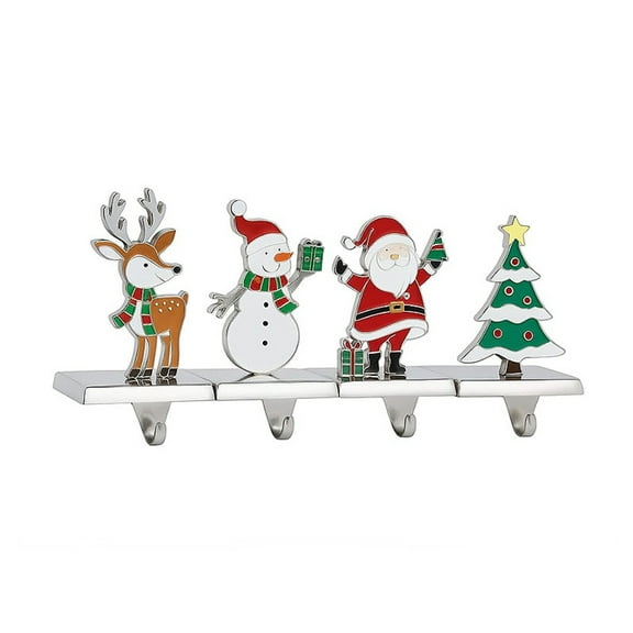 Wall decoration with Christmas stocking n't-slip, sturdy base - Reindeer,santy, s n'twman and Christmas tree metal hooks Suitable for hanging on grate. Gift set