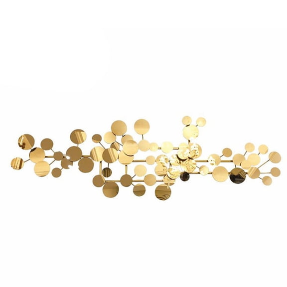 Wall decoration metal gold, wall art creative handmade wall sculptures 3D modern style decorative object wall hanging wall mural for living room, bedroom office hotel