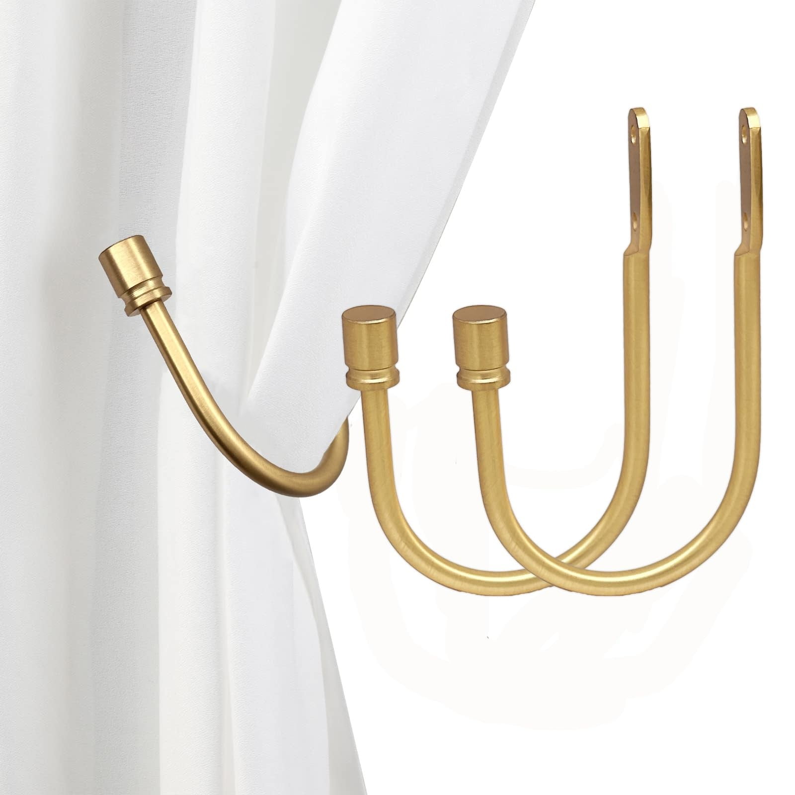 Wall hanging 2 Curtain Holders Decorative Metal Tiebacks With End Cap ...