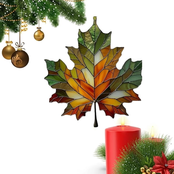 Wall hangs,Maple Stained Acrylic Window Hanging Ornament Fall Leaves Wall Art Panel Maple Pendant For Fall Thanksgiving Festival Suppliesfren Good Day Fren Good Day