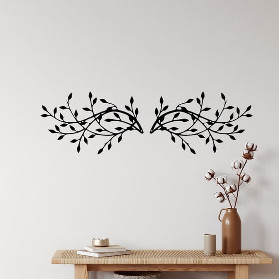 Wall hangs,Metal Tree Leaf Wall Decor Vine Olive Branch Leaf Wall Art Wrought Scroll Sculptures Home Decor Above The Bed Branches Hanging Wall Decor For Livingroom And Outdoor