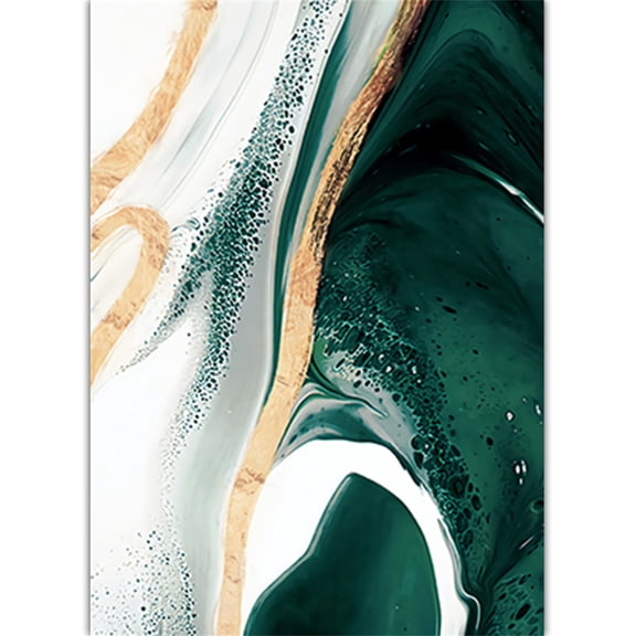 Wall hangs,Modern Abstract Dark Green Gold Foil Lines Canvas Art Wall Decor Abstract Green Canvas Wall Art For Living Room Bedroom Wall Decor Posters And Prints Wall Pictures