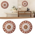 thumbnail image 1 of Wall hangs,Wall Basket Decor Boho Wall Hanging Decor Rattan Wall Decor Flat Round Wicker Woven Macrame Tapestry Wall Basket Serving Tray Art Handmade Set For Room Bedroom Living Room, 1 of 6