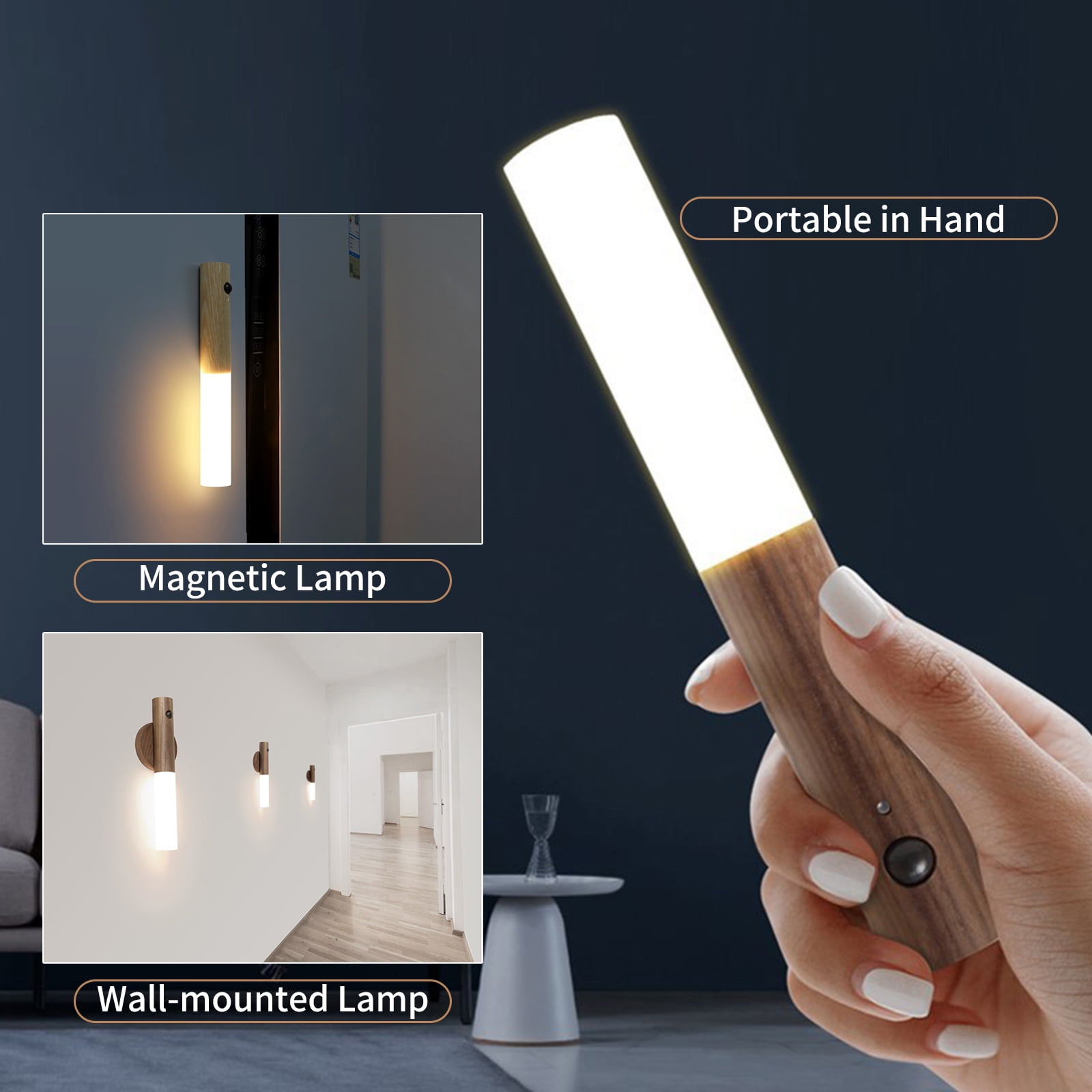 Wall lamp,Cabinet Removable Hand On/off Lamp Kids Room Led Stair Lamp ...