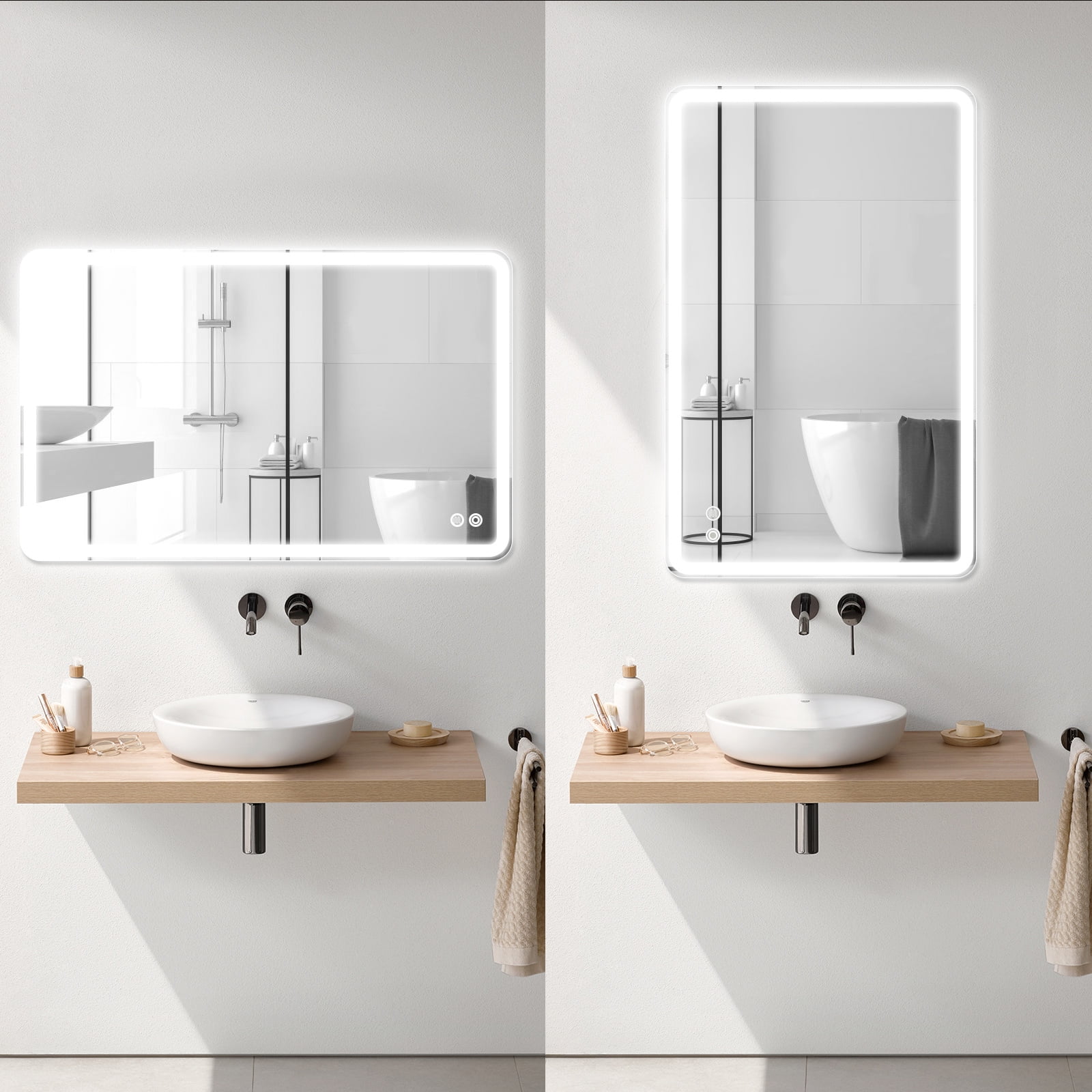 Wall lamp,Mirror And Led Switch Color Temperature Wall Mirrors With ...